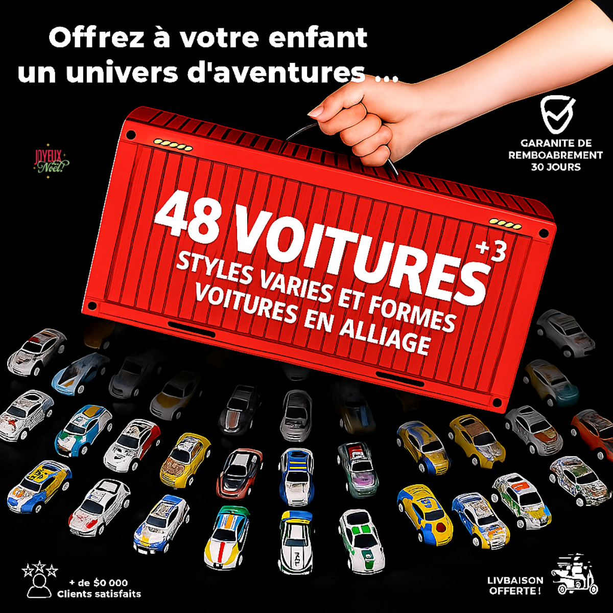 Orvaya™ - 48 mini-voitures à remonter + garage intégré pour des heures de jeu magique !